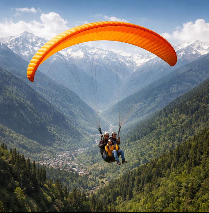 Couple Paragliding